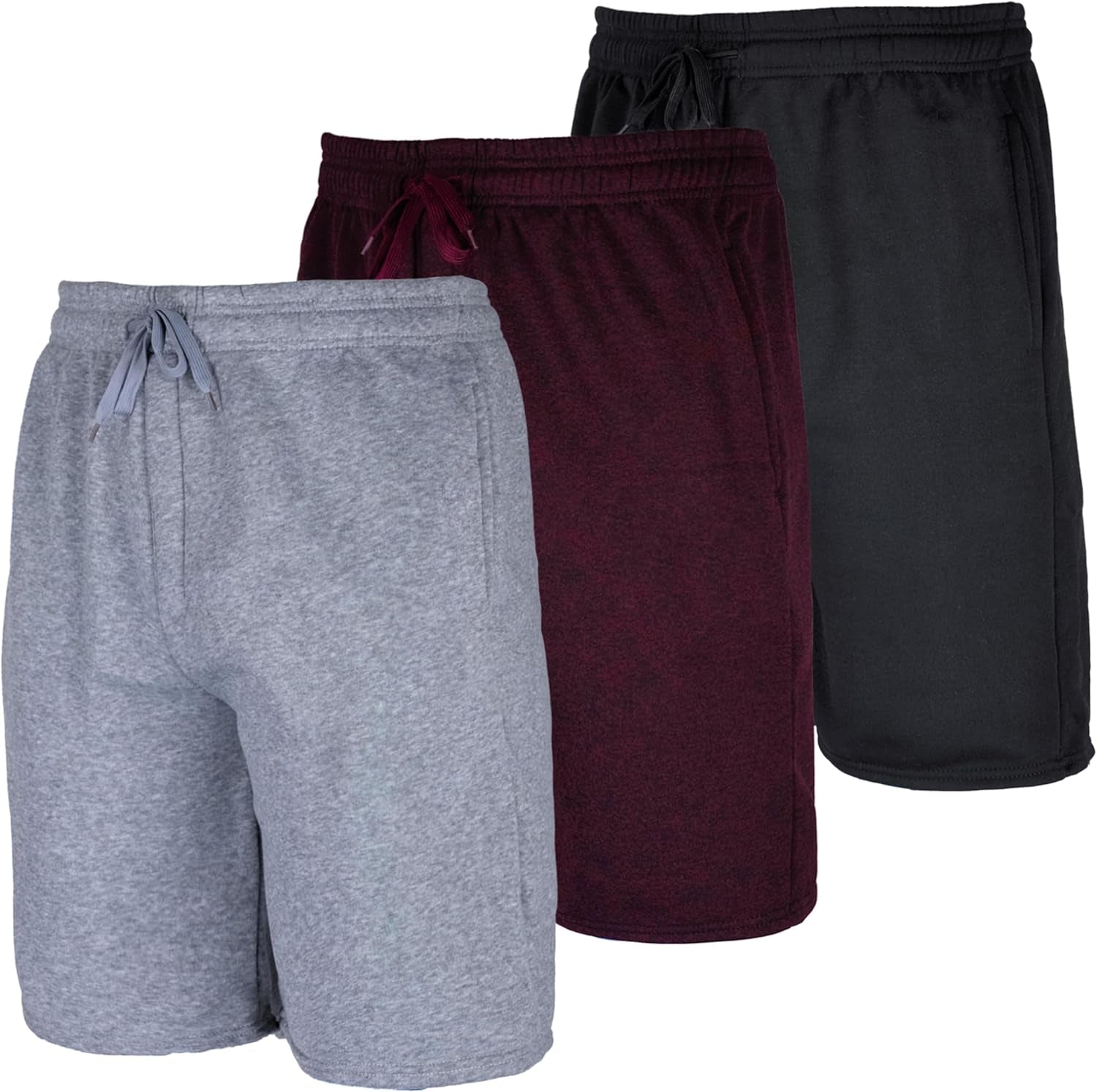 3 Pack: Men'S 9" Fleece Casual Lounge Athletic Shorts-Regular & Big-Tall Sizes