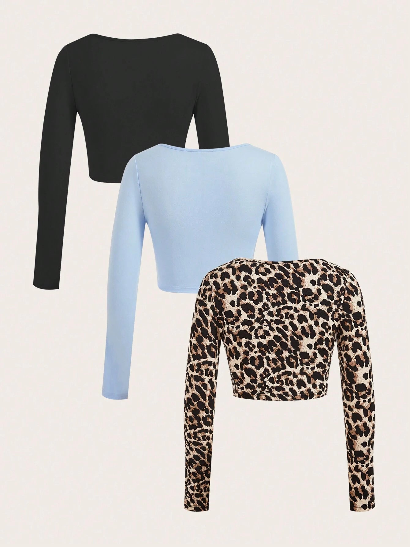 SHEIN Ezwear Multi-Pack Women Versatile Casual Simple Long Sleeve T-Shirt Valentine Day