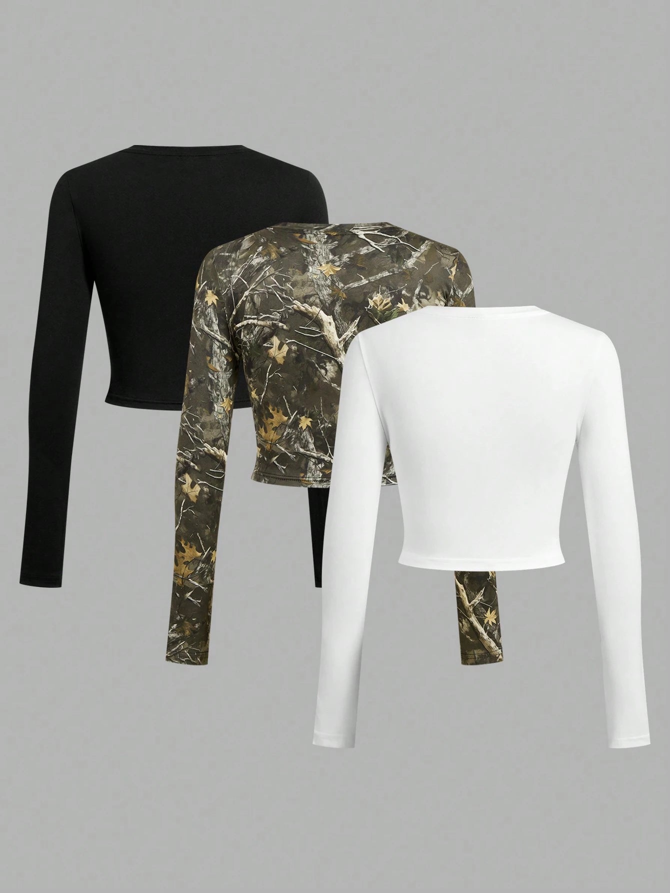SHEIN Ezwear Multi-Pack Women Versatile Casual Simple Long Sleeve T-Shirt Valentine Day