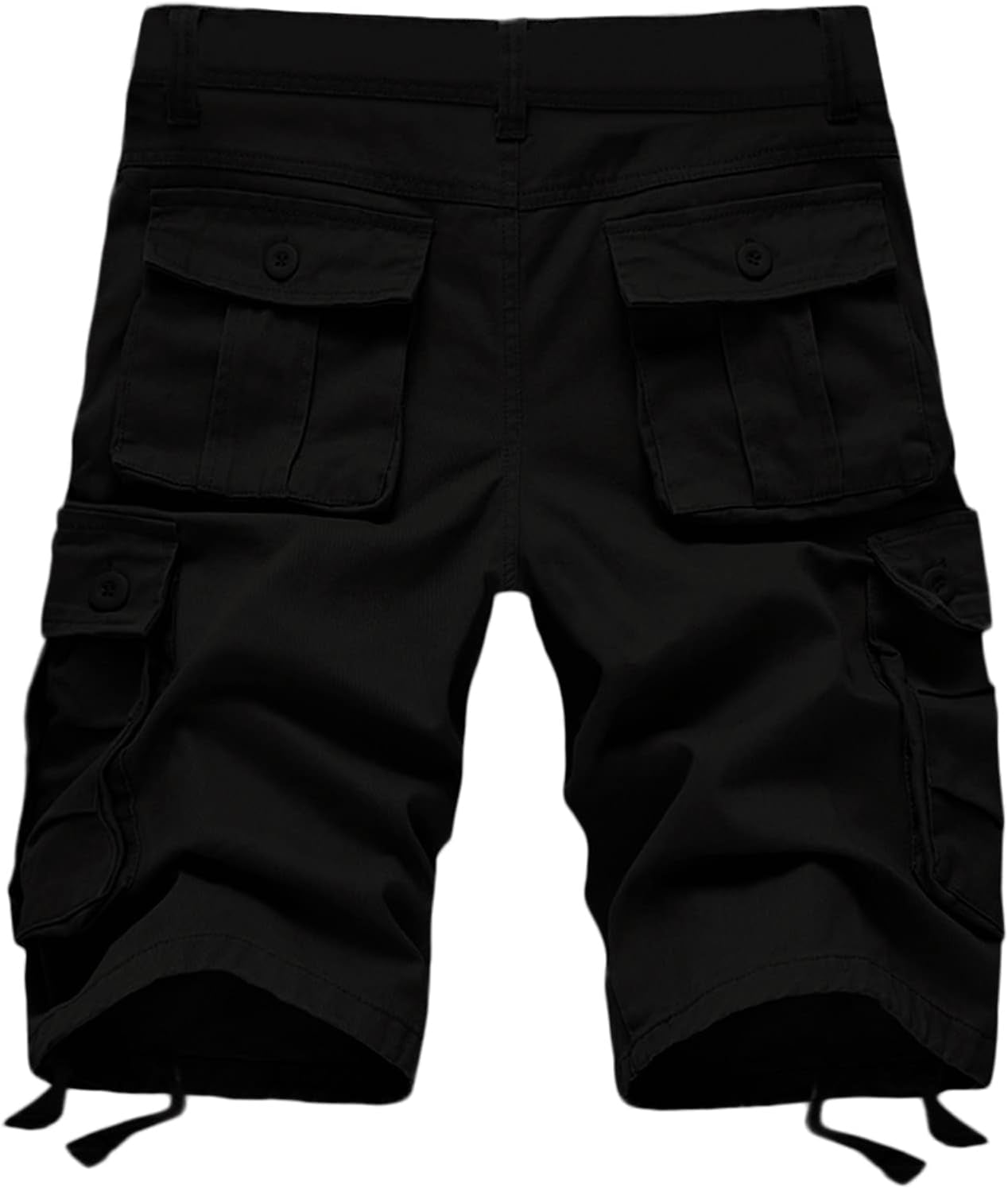 Men'S Shorts Summer Men Cotton Loose Shorts Casual Cargo Shorts Outdoors Pocket Beach Short Pants Black