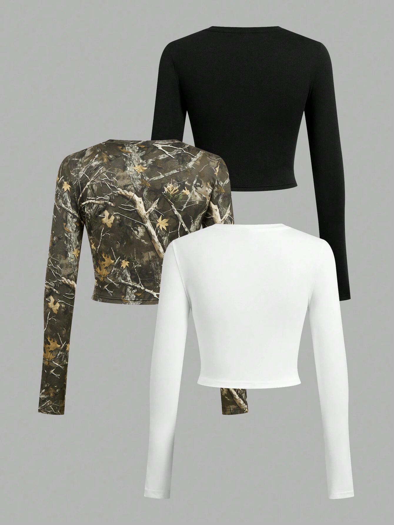 SHEIN Ezwear Multi-Pack Women Versatile Casual Simple Long Sleeve T-Shirt Valentine Day