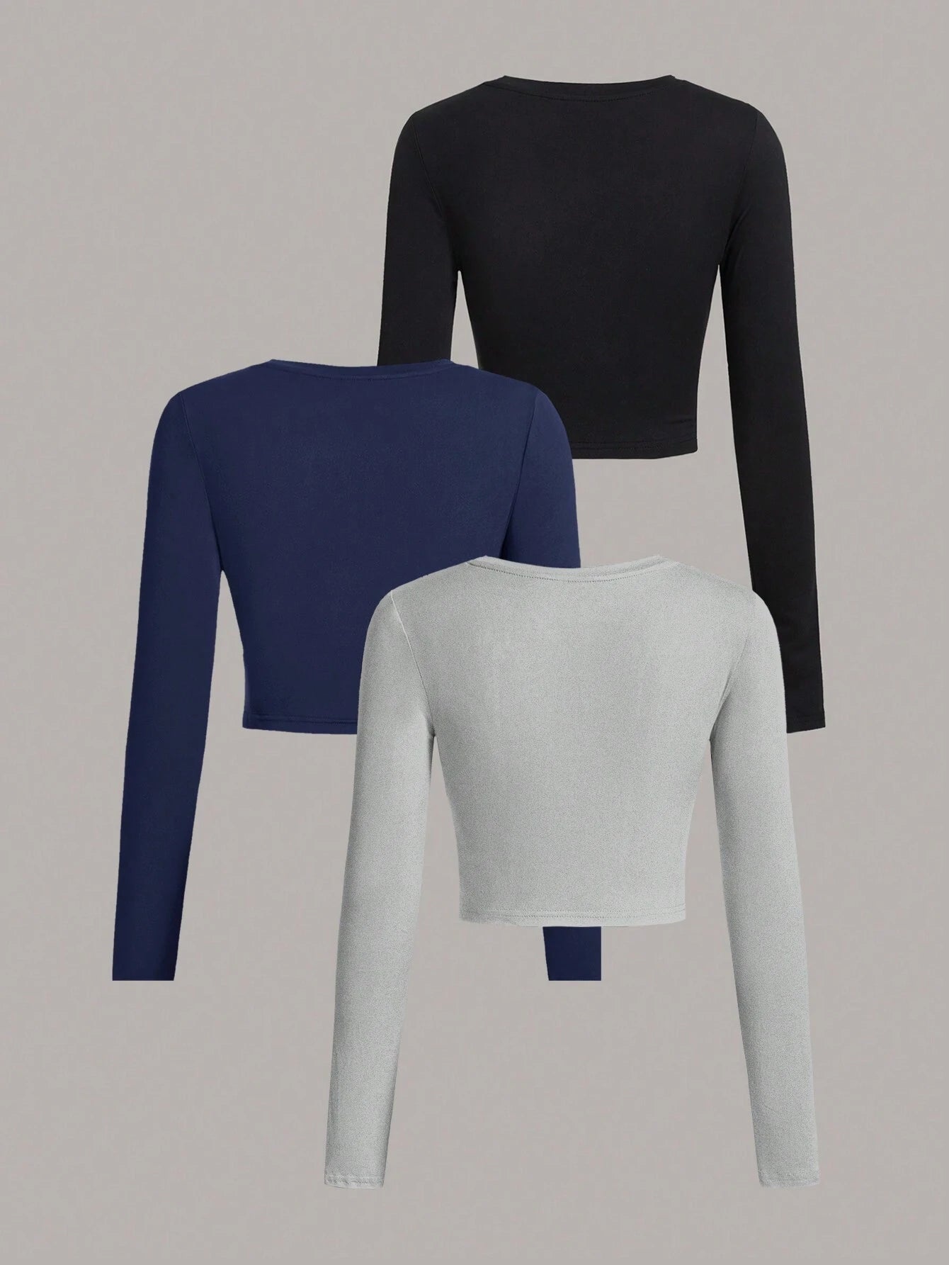 SHEIN Ezwear Multi-Pack Women Versatile Casual Simple Long Sleeve T-Shirt Valentine Day
