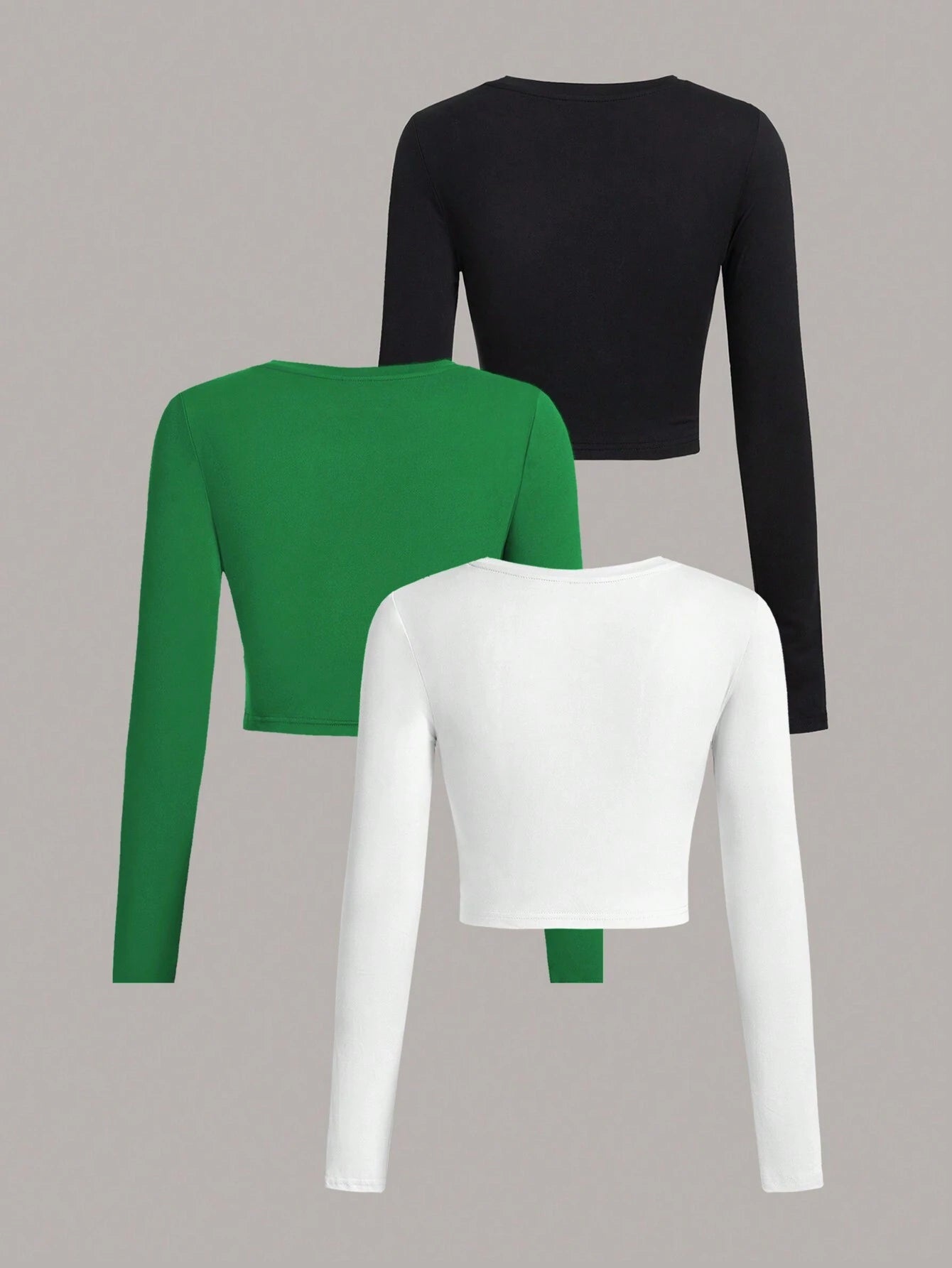 SHEIN Ezwear Multi-Pack Women Versatile Casual Simple Long Sleeve T-Shirt Valentine Day