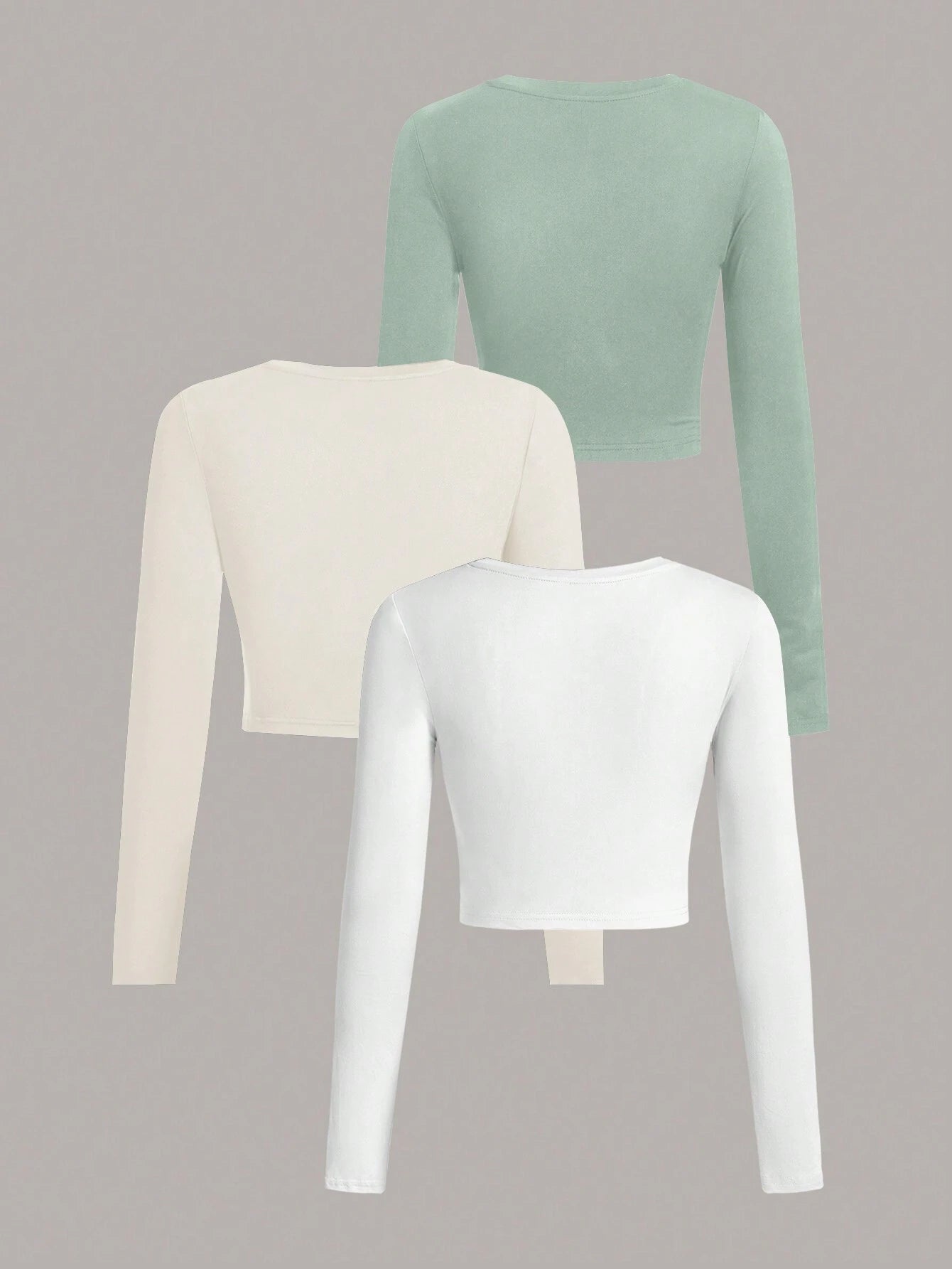 SHEIN Ezwear Multi-Pack Women Versatile Casual Simple Long Sleeve T-Shirt Valentine Day