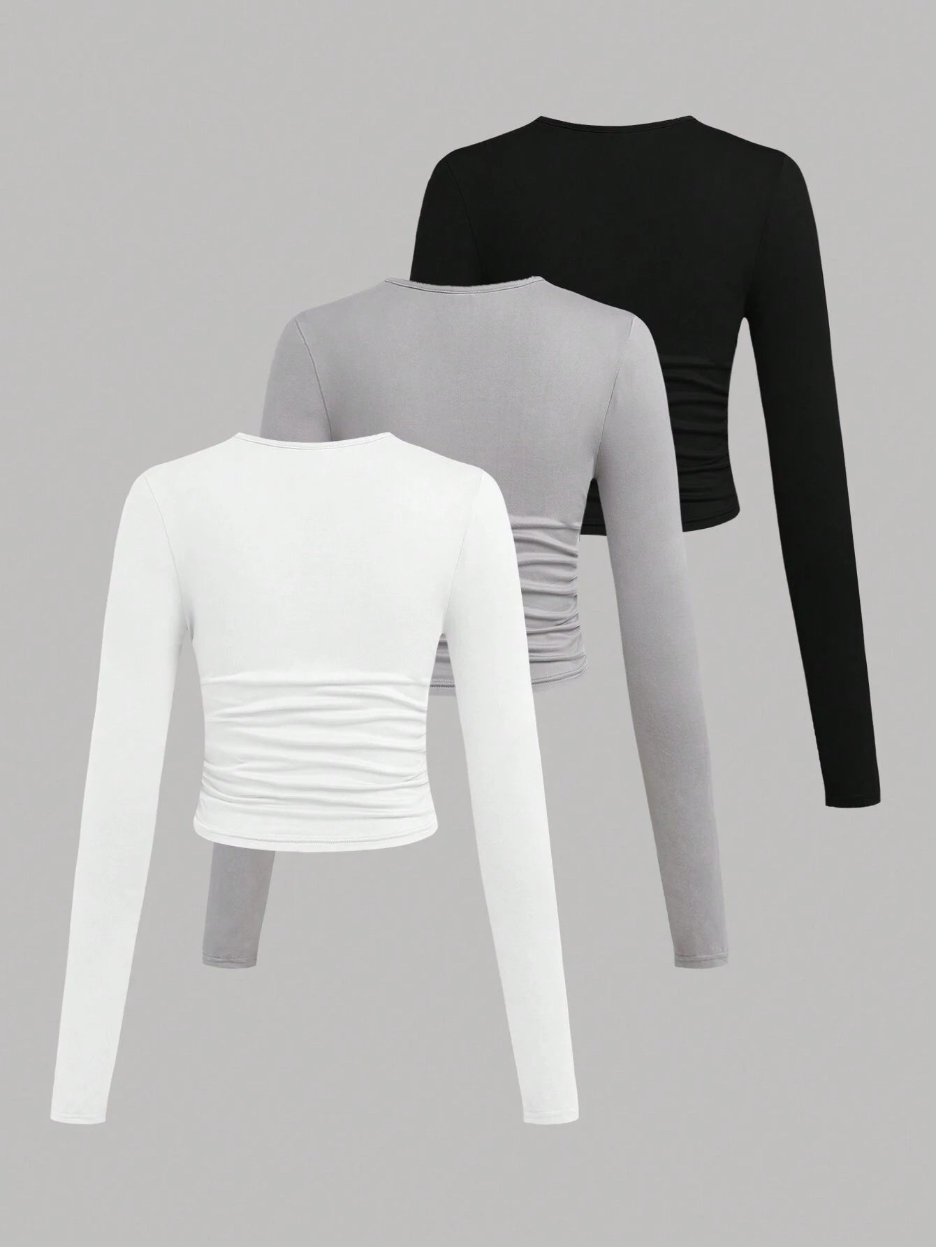 SHEIN Ezwear Multi-Pack Women Versatile Casual Simple Long Sleeve T-Shirt Valentine Day