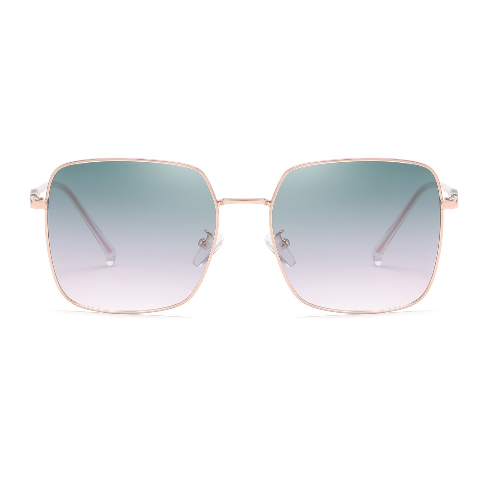 Classic Square Metal Sunglasses Polarized UV Protection Outdoor Sun Glasses Blue Pink
